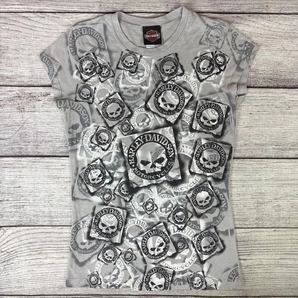 2009 Harley Davidson Motorcycles Skulls Big Print T-shirt - Picture 6 of 8